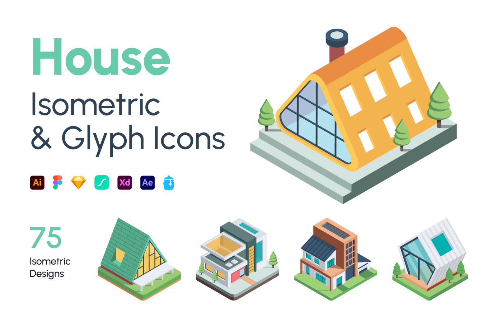 House Isometric Icons House Isometric Icons