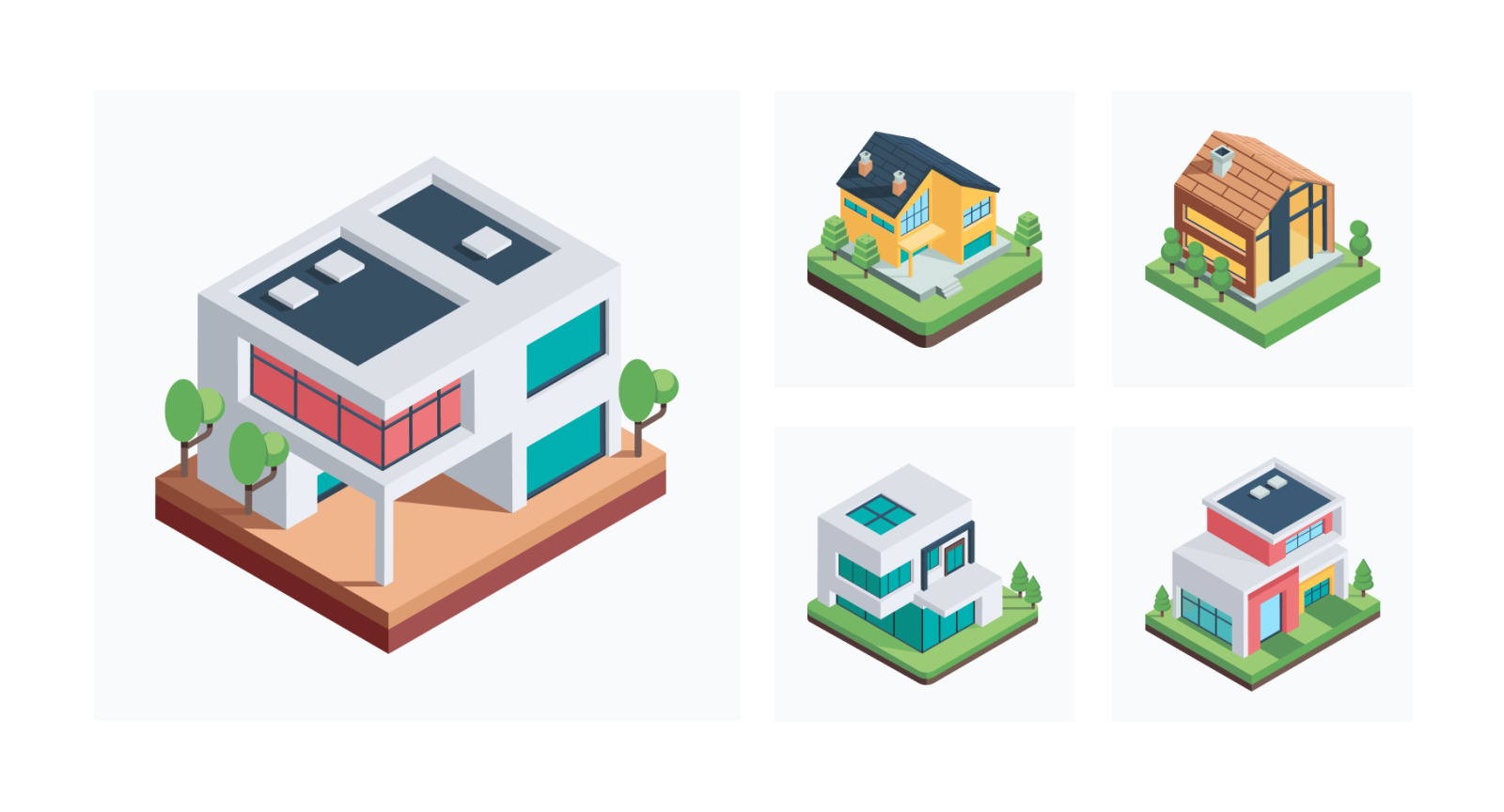 House Isometric Icons House Isometric Icons