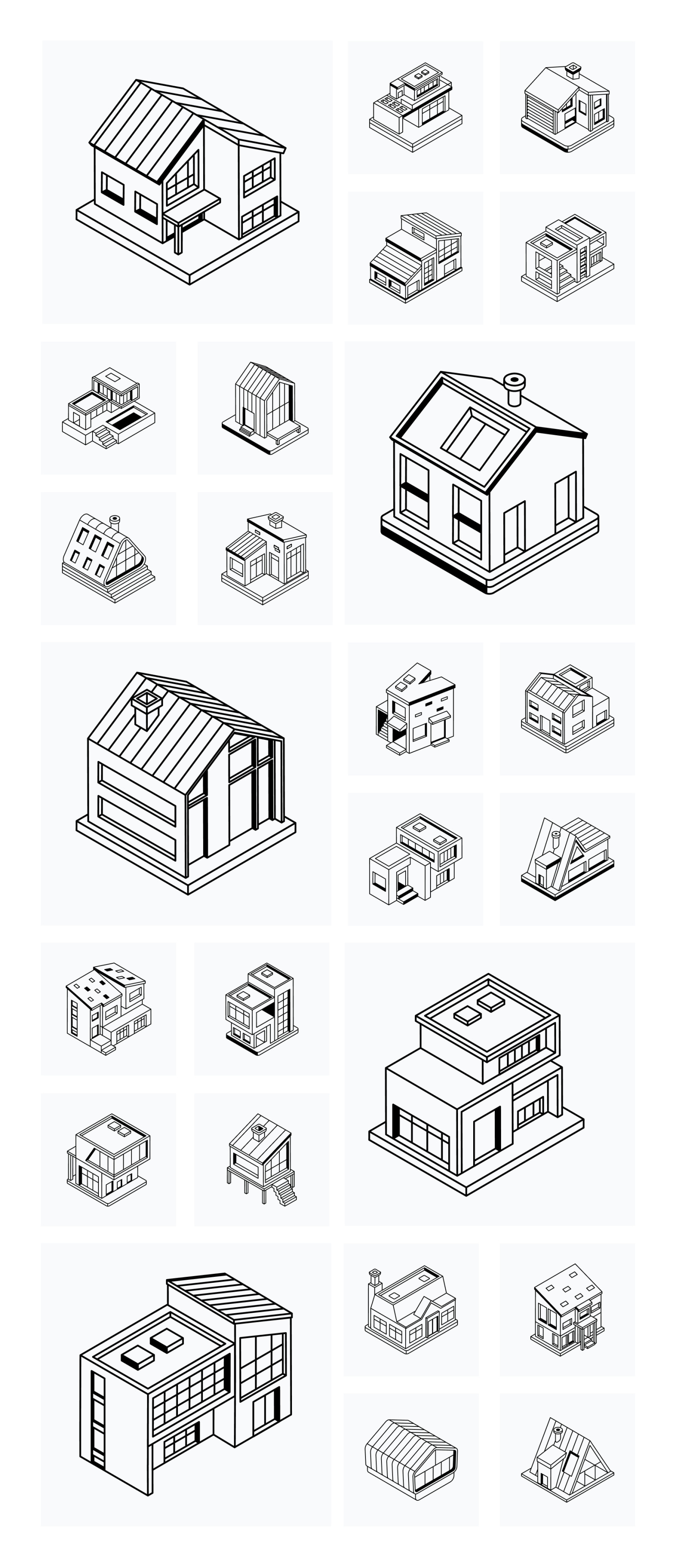 House Isometric Icons House Isometric Icons