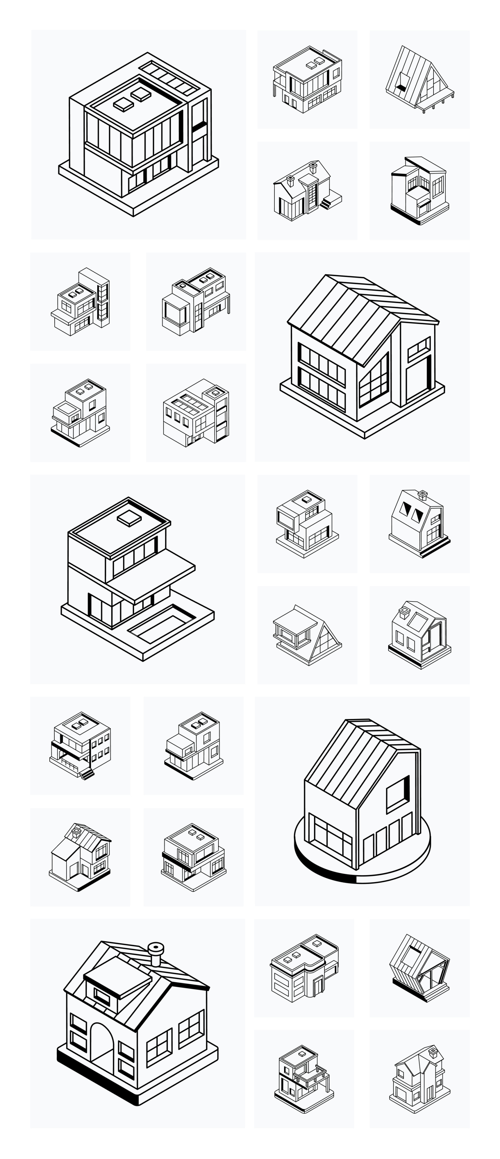 House Isometric Icons House Isometric Icons