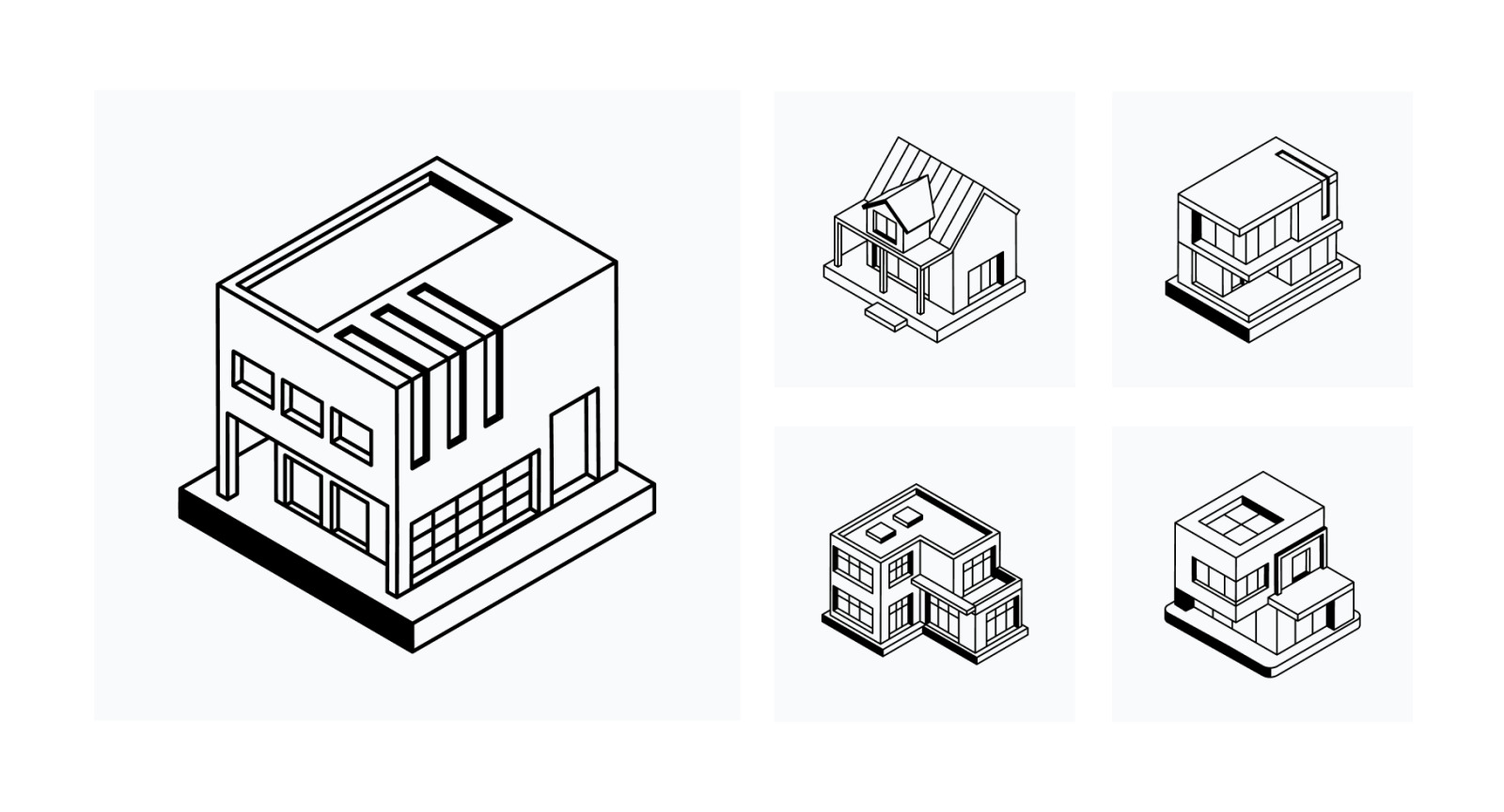 House Isometric Icons House Isometric Icons