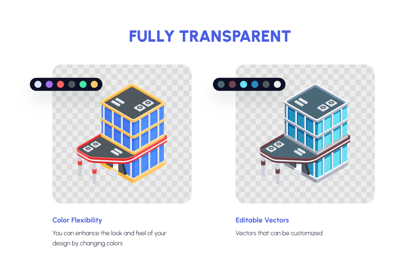 Urban Store Buildings Isometric Icons Urban Store Buildings Isometric Icons
