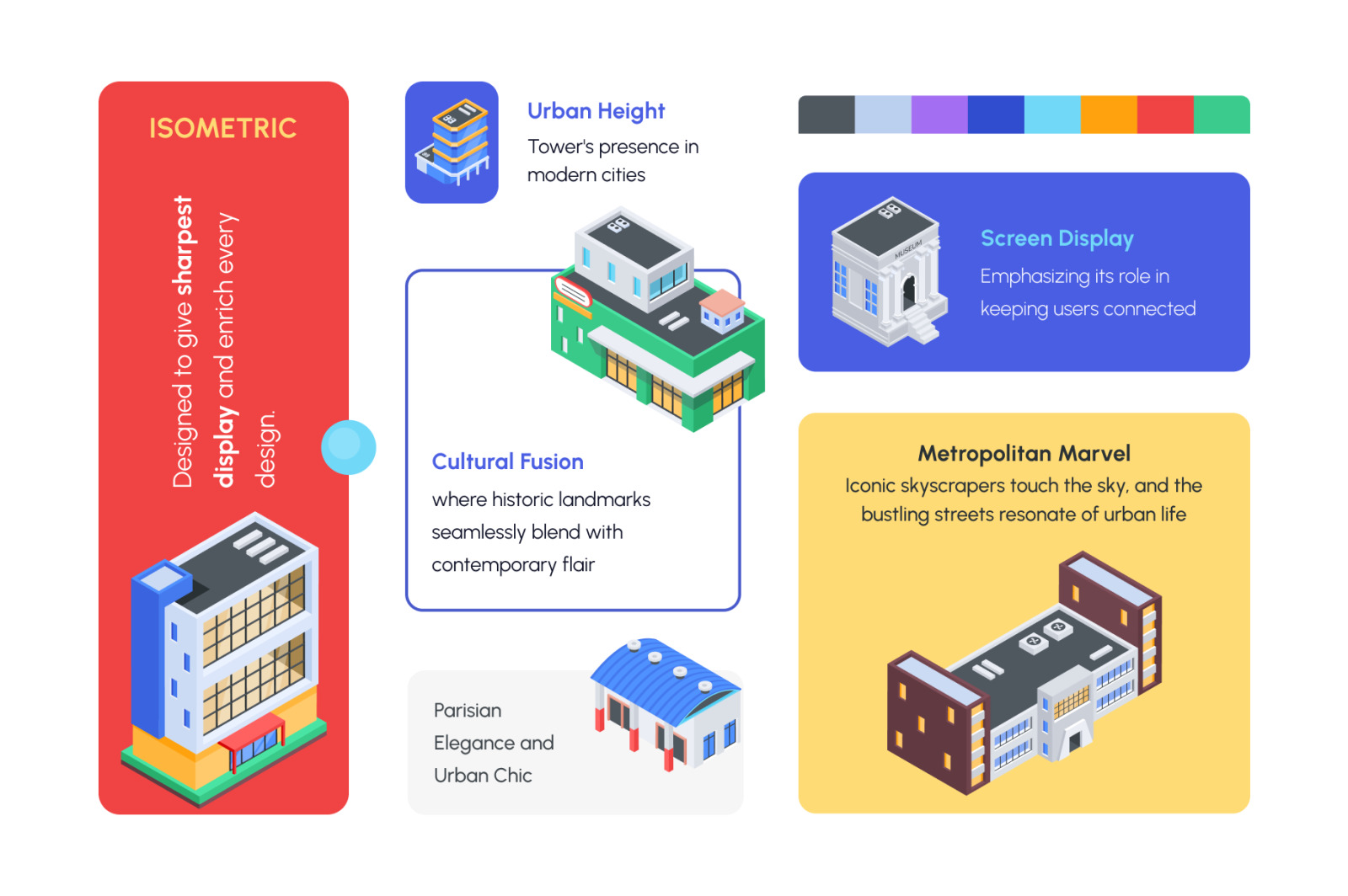 Urban Store Buildings Isometric Icons Urban Store Buildings Isometric Icons