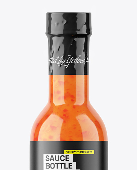 Red Chili Sauce Bottle Mockup