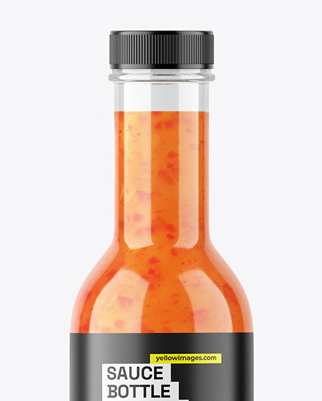 Red Chili Sauce Bottle Mockup