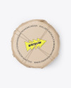 Cheese Wheel Wrapped in Kraft Paper Mockup