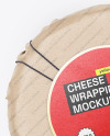 Cheese Wheel Wrapped in Kraft Paper Mockup