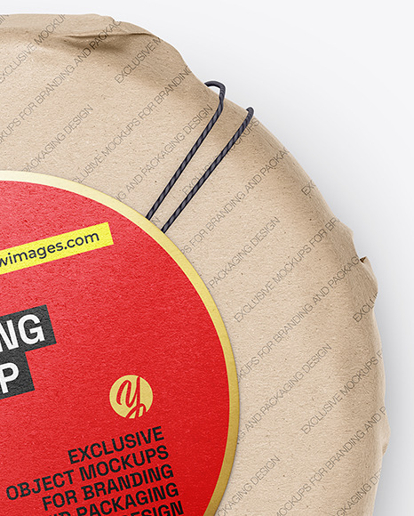 Cheese Wheel Wrapped in Kraft Paper Mockup