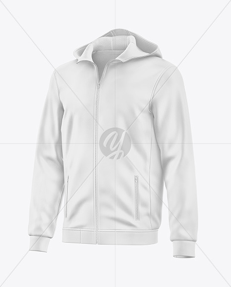 Softshell Zipped Hoodie Mockup - Half Side View