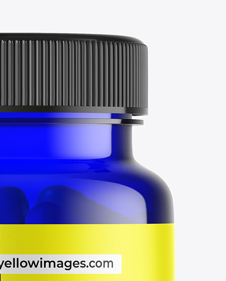 Blue Pills Bottle Mockup