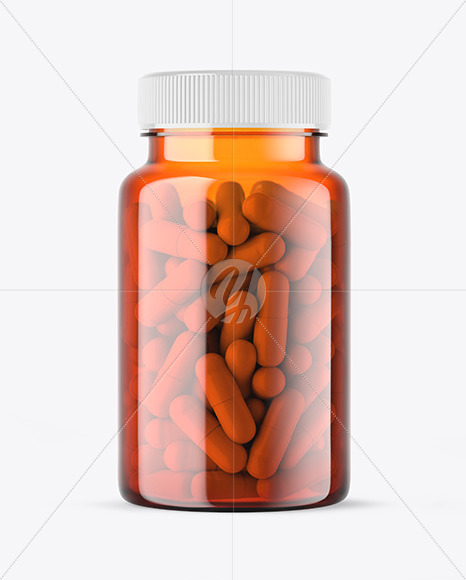 Orange Pills Bottle Mockup