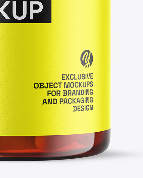 Orange Pills Bottle Mockup