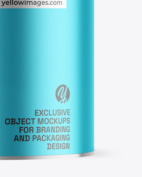 Matte Metallic Tea Tin Can Mockup