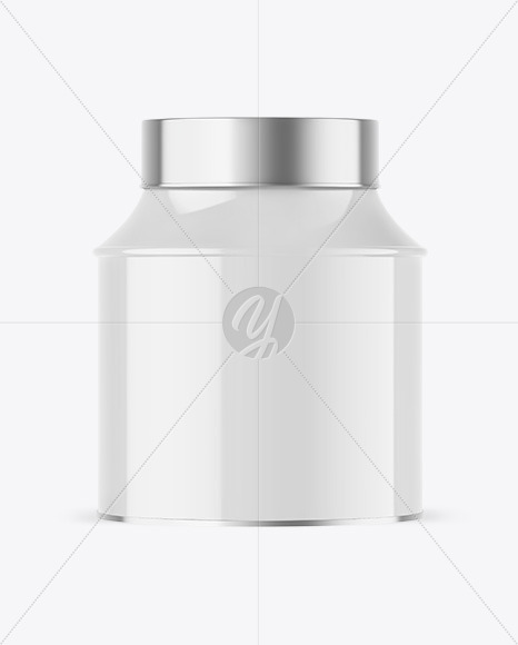 Glossy Tea Tin Can Mockup