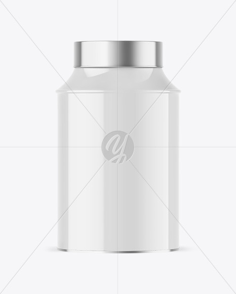 Glossy Tea Tin Can Mockup