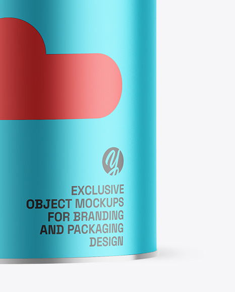 Matte Metallic Tea Tin Can Mockup