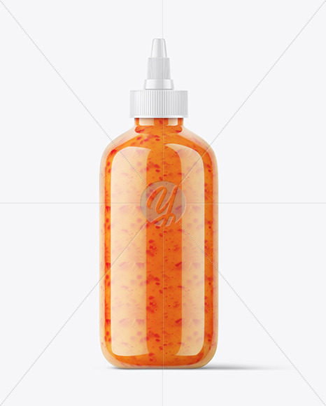 Red Chilli Sauce Squeeze Bottle Mockup