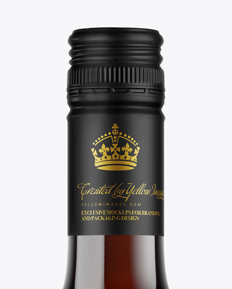 Amber Glass White Wine Bottle Mockup
