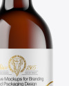 Amber Glass White Wine Bottle Mockup