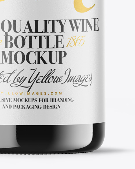 Amber Glass White Wine Bottle Mockup