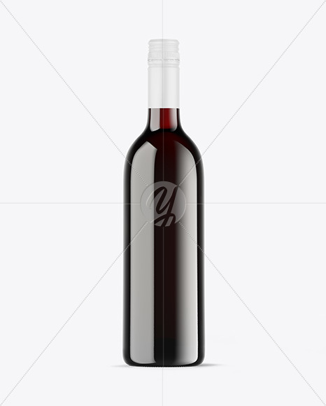 Antique Green Glass Red Wine Bottle Mockup