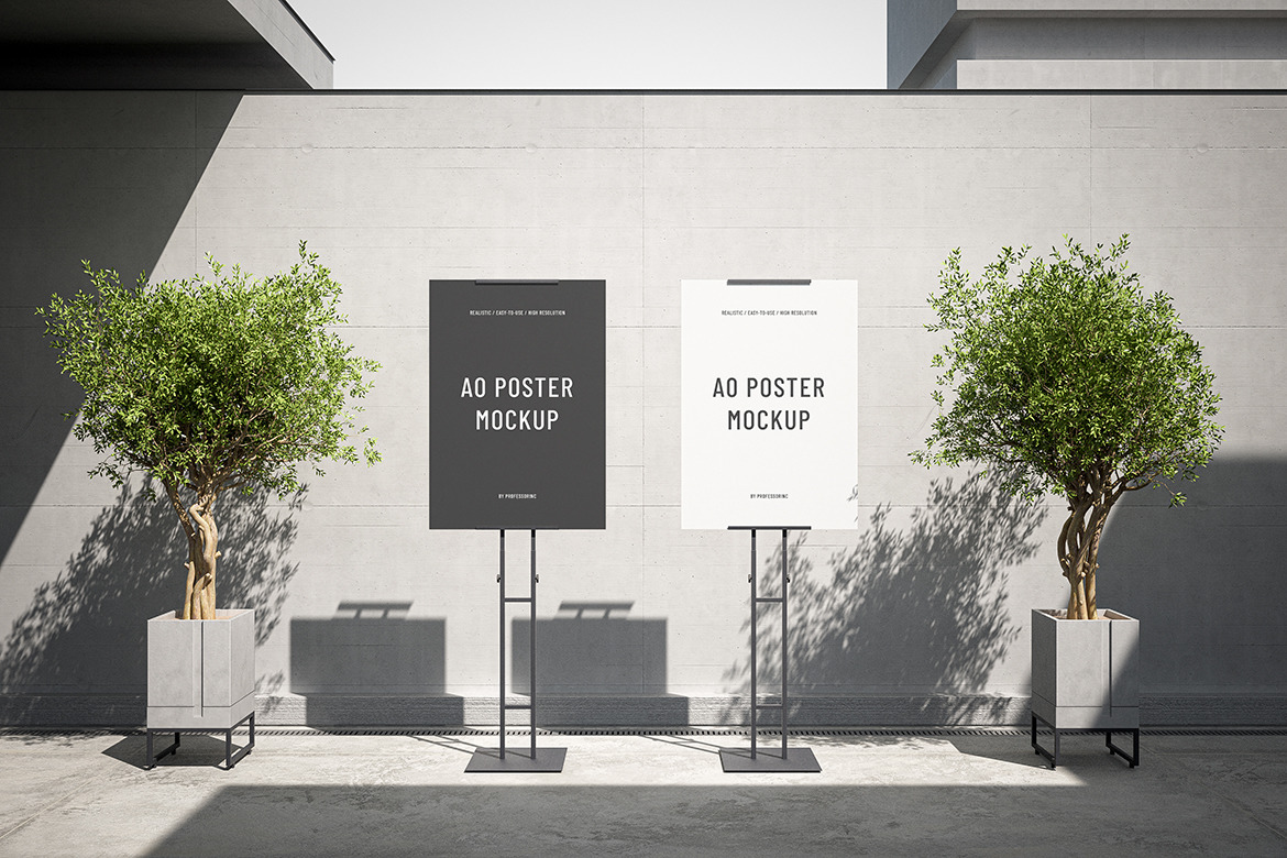 A0 Poster Mockup Set A0 Poster Mockup Set