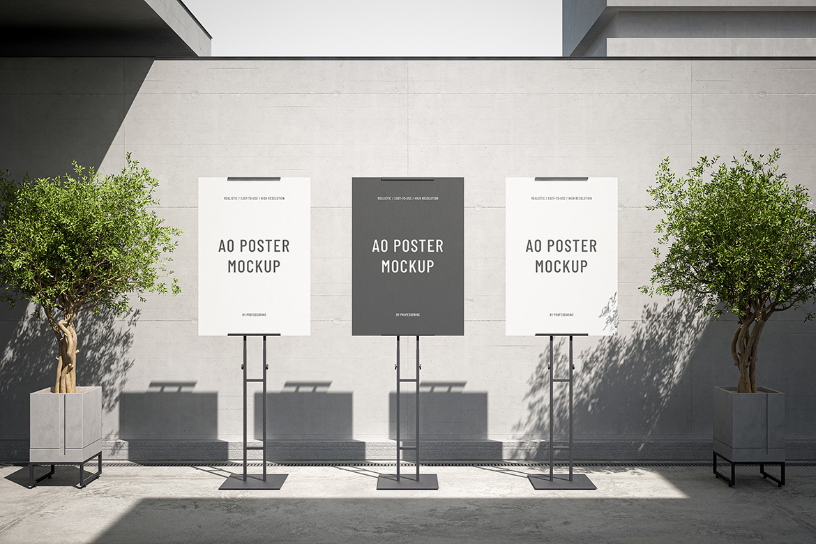 A0 Poster Mockup Set A0 Poster Mockup Set