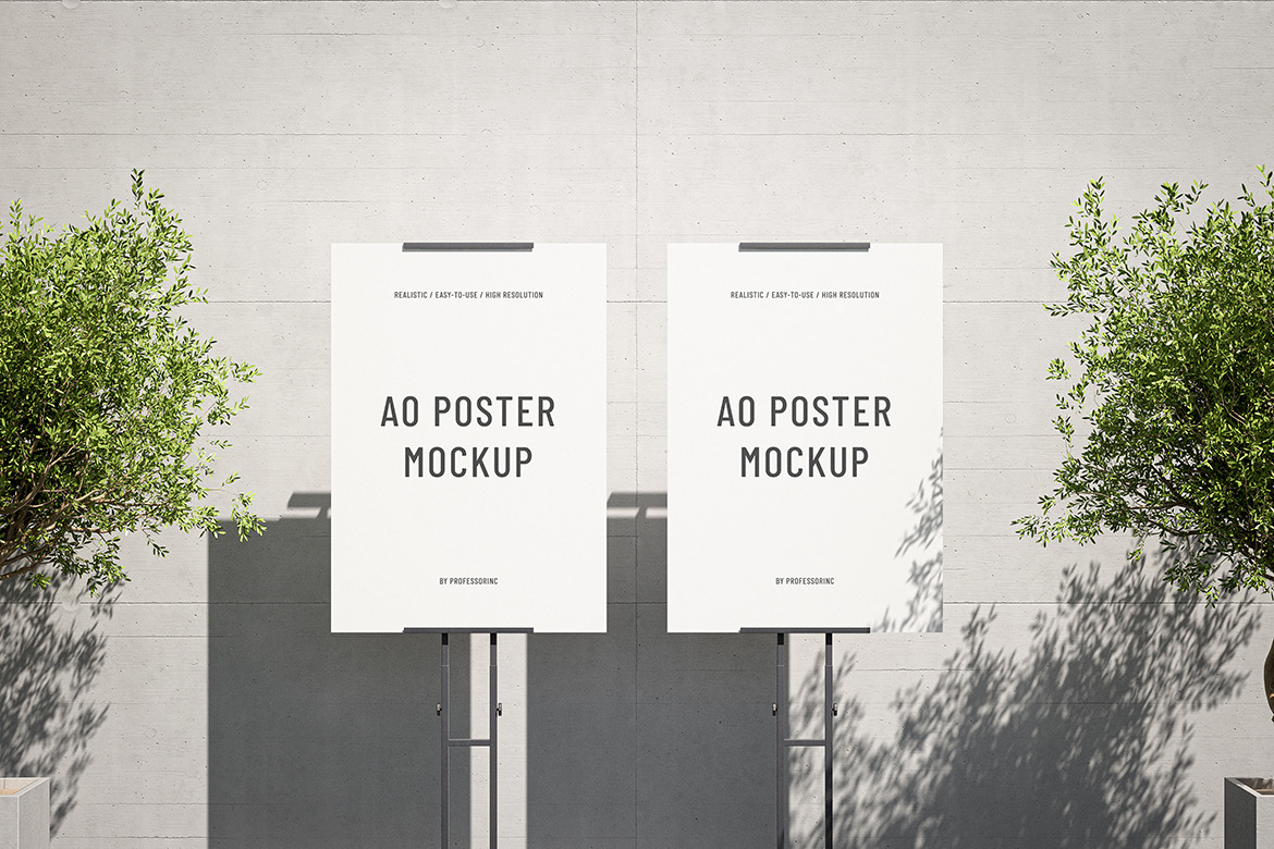 A0 Poster Mockup Set A0 Poster Mockup Set