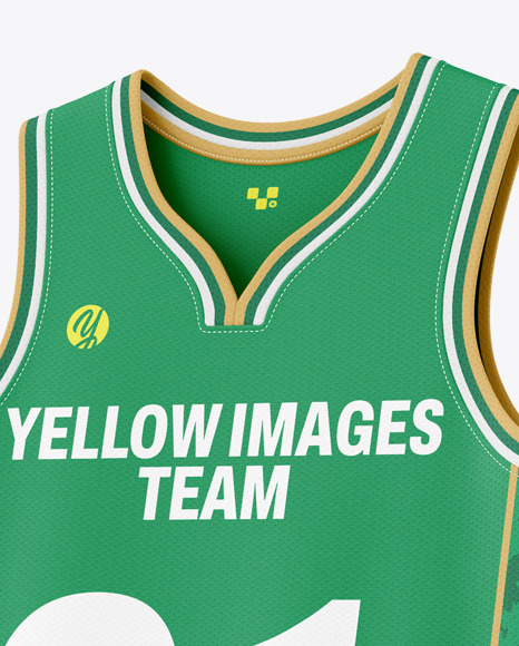 Wishbone Collar Basketball Jersey Mockup