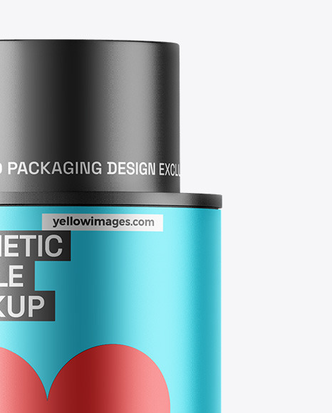 Matte Metallic Cosmetic Bottle Mockup