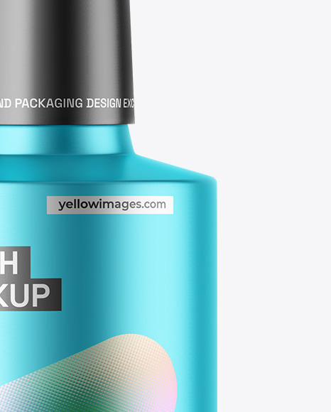 Matte Metallic Nail Polish Bottle Mockup