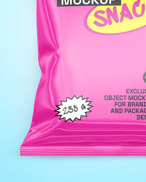 Glossy Snack Package Mockup