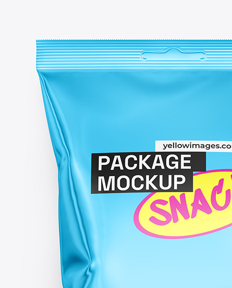 Glossy Metallic Snack Package Mockup