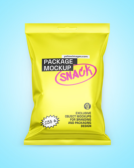 Matte Metallic Snack Package Mockup