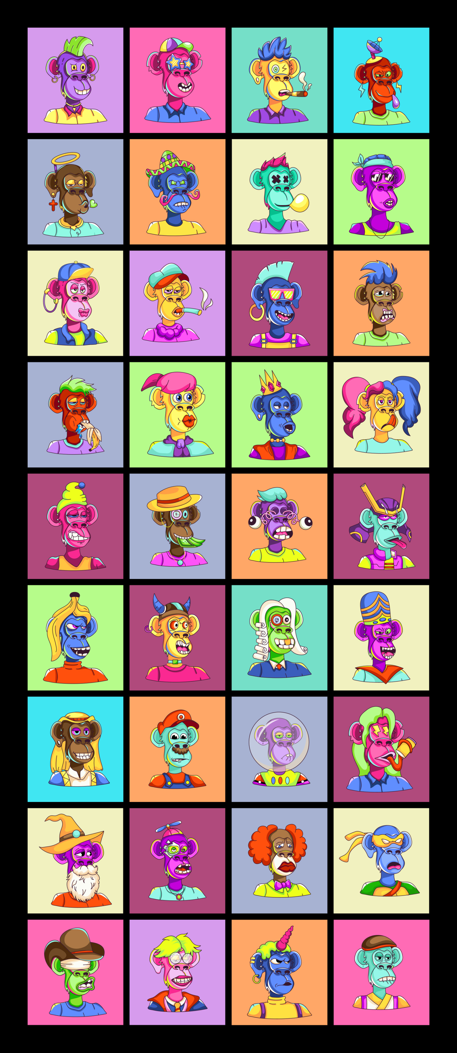 Flat Monkey Characters