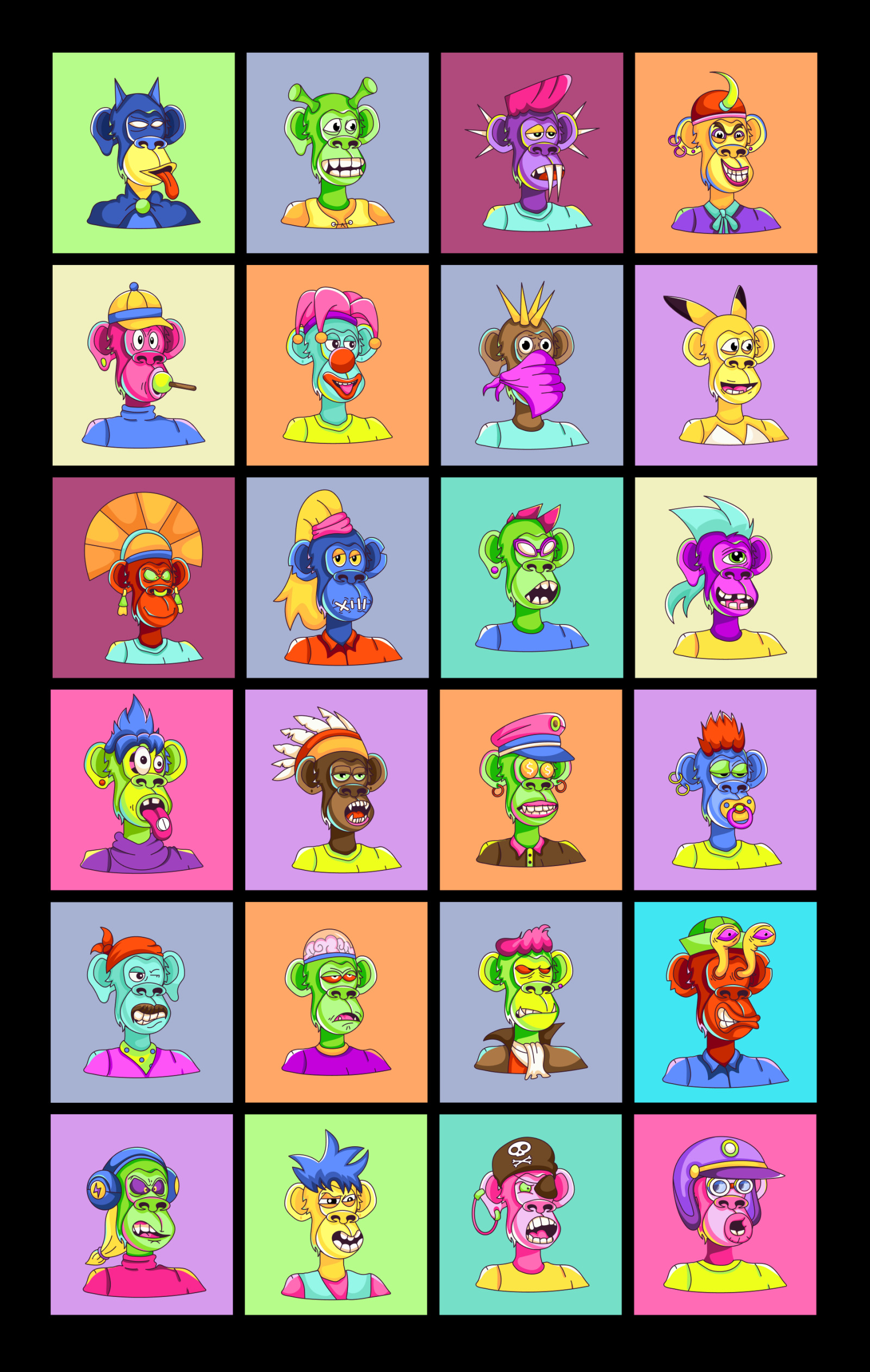 Flat Monkey Characters Flat Monkey Characters