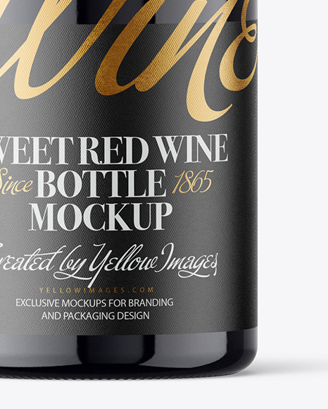 Green Glass Red Wine Bottle Mockup