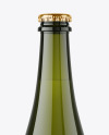 Antique Green Glass White Wine Bottle Mockup