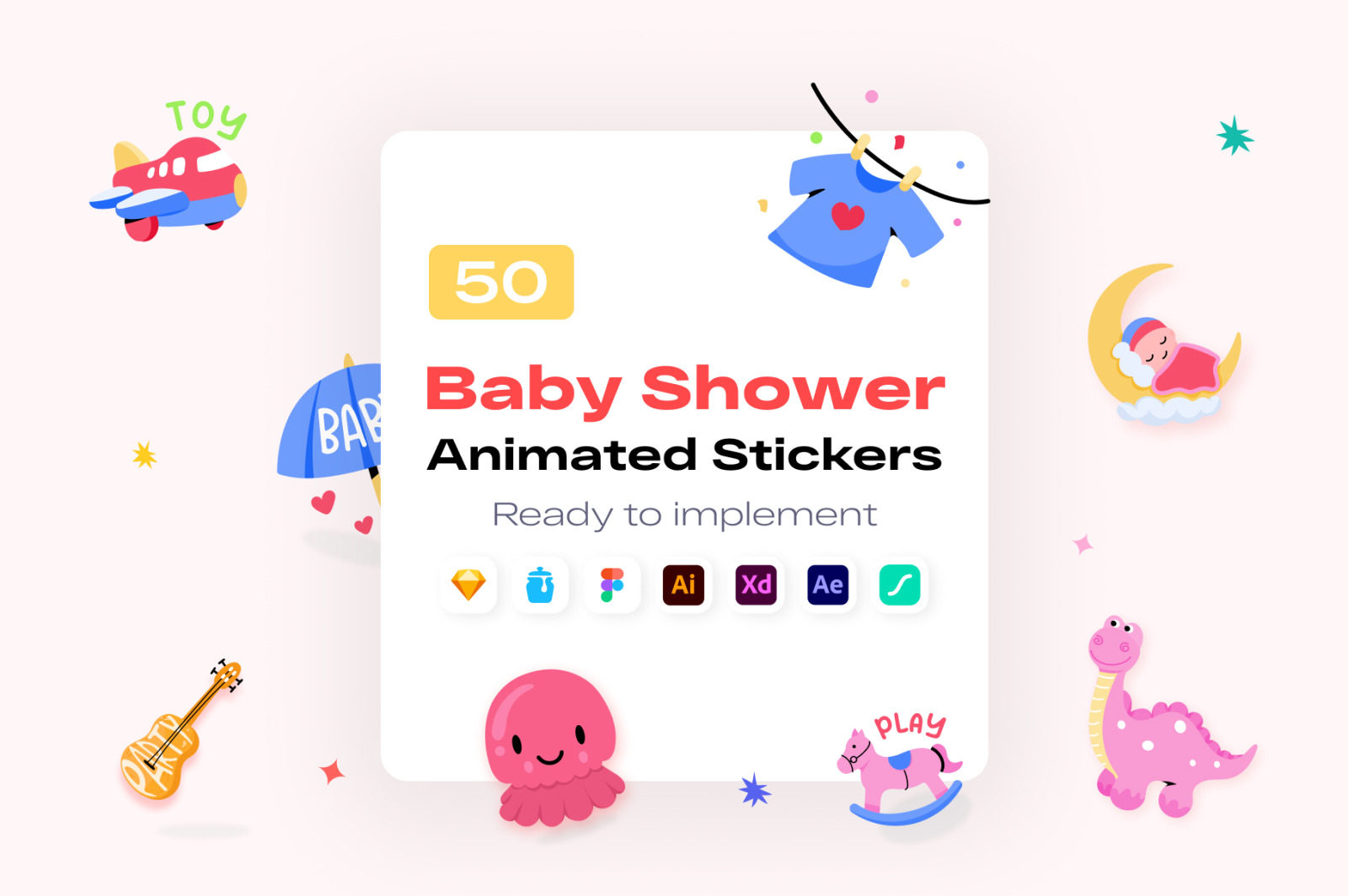 Baby Shower Animated Stickers