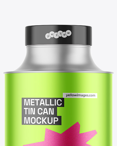 Metallic Tin Can Mockup