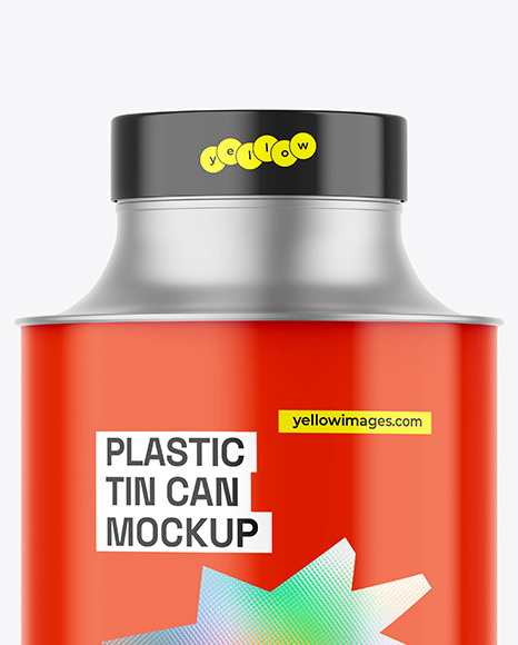 Glossy Tin Can Mockup