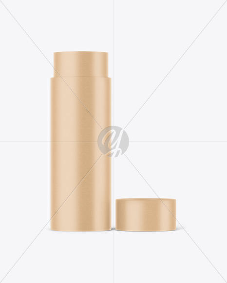 Opened Kraft Paper Tube Mockup