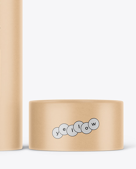 Opened Kraft Paper Tube Mockup