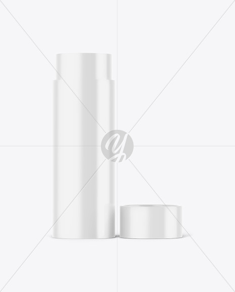 Opened Glossy Paper Tube Mockup