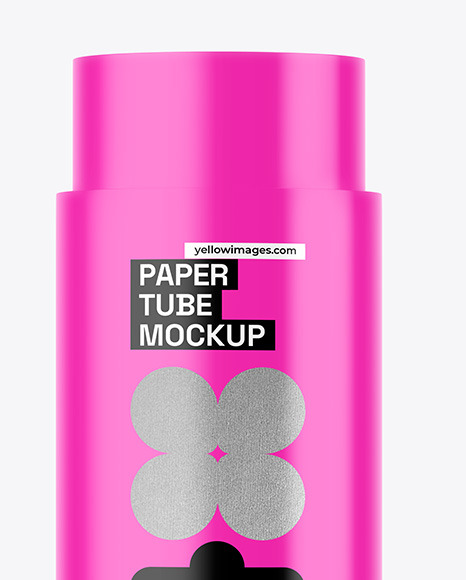 Opened Glossy Paper Tube Mockup