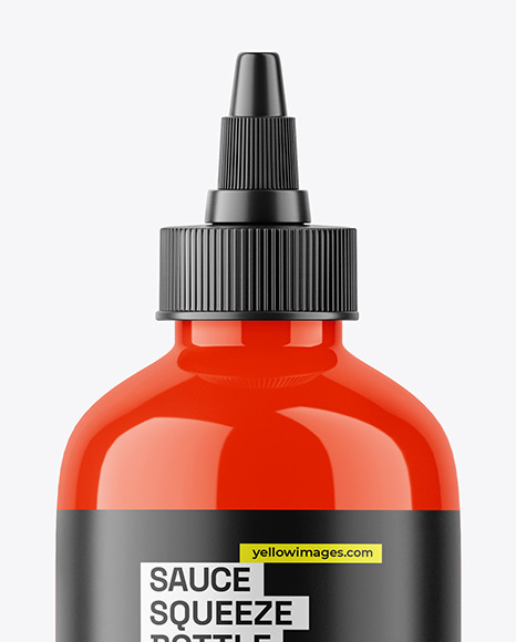 Glossy Squeeze Sauce Bottle Mockup