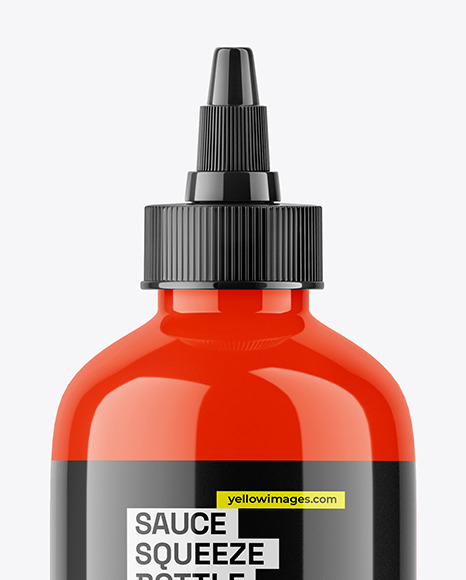 Glossy Squeeze Sauce Bottle Mockup