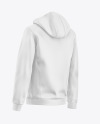 Softshell Zipped Hoodie Mockup - Back Half Side View