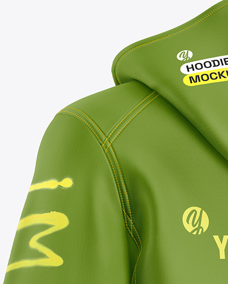 Softshell Zipped Hoodie Mockup - Back Half Side View