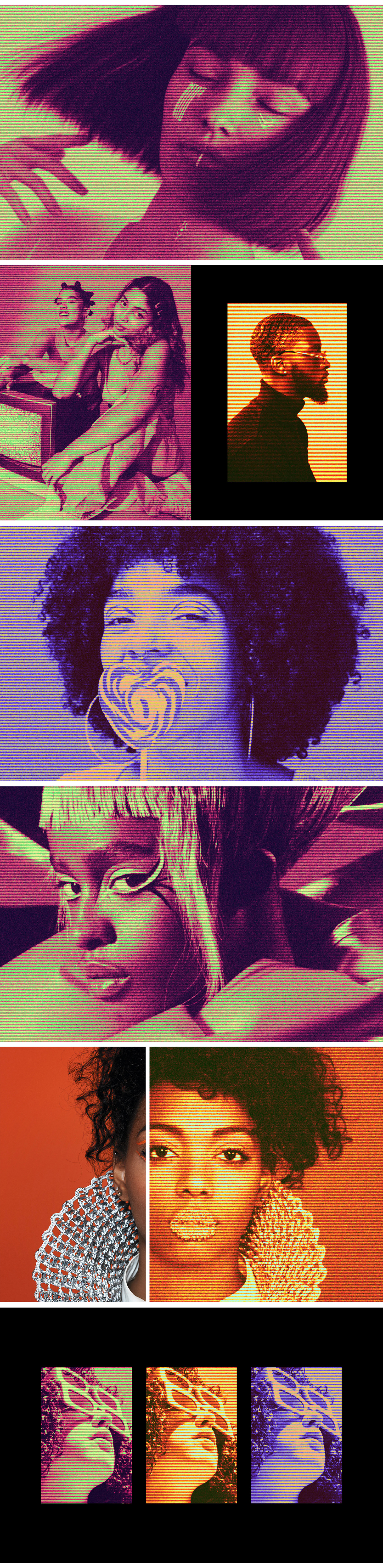 Halftone Stripes Photo Effect Halftone Stripes Photo Effect